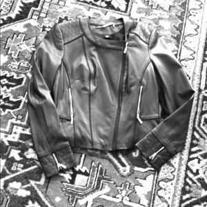 Black leather jacket